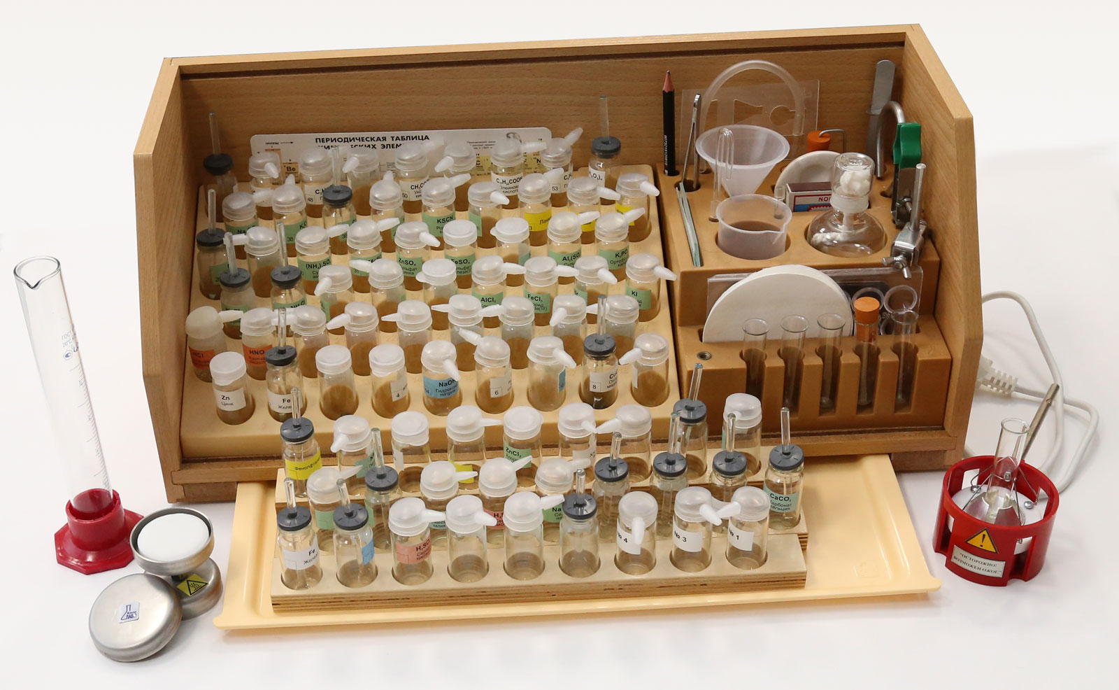 Микролаборатория для химического эксперимента (с нагревателем пробирок)